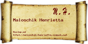 Maloschik Henrietta névjegykártya